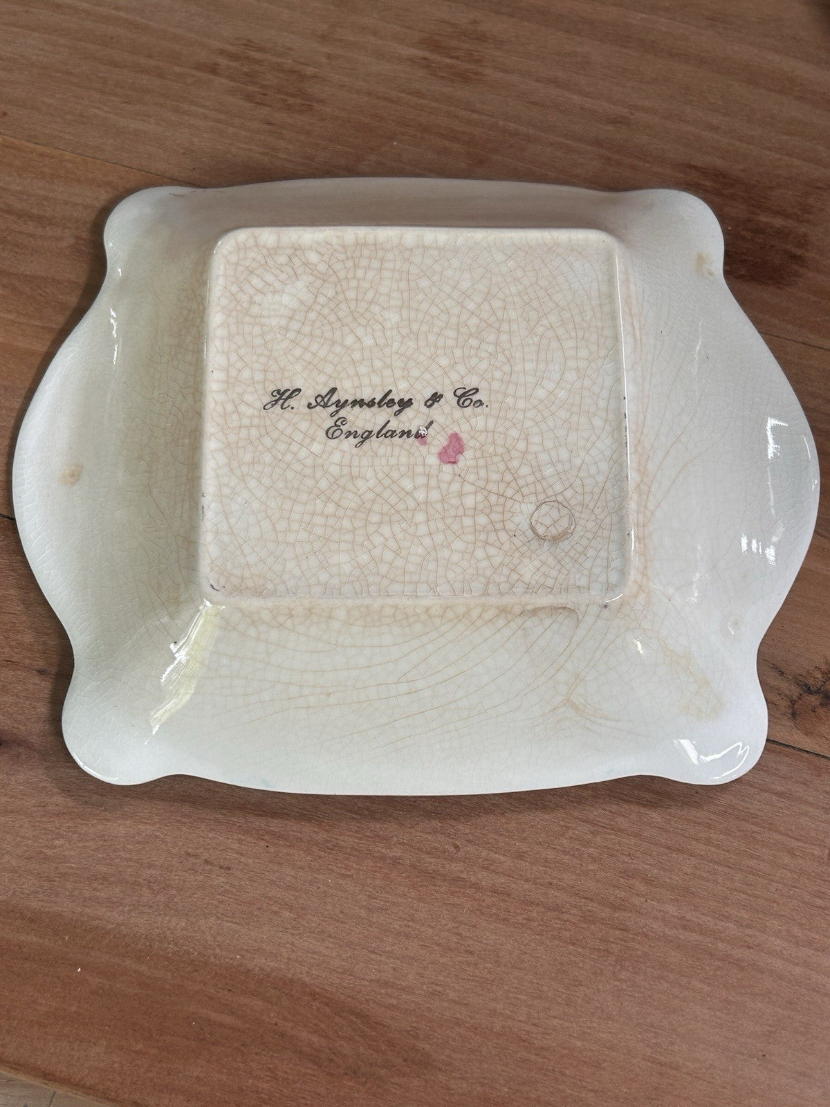 H. Aynsley & Co England Blue Crinoline Lady Dish Vintage Square Bowl 17cm