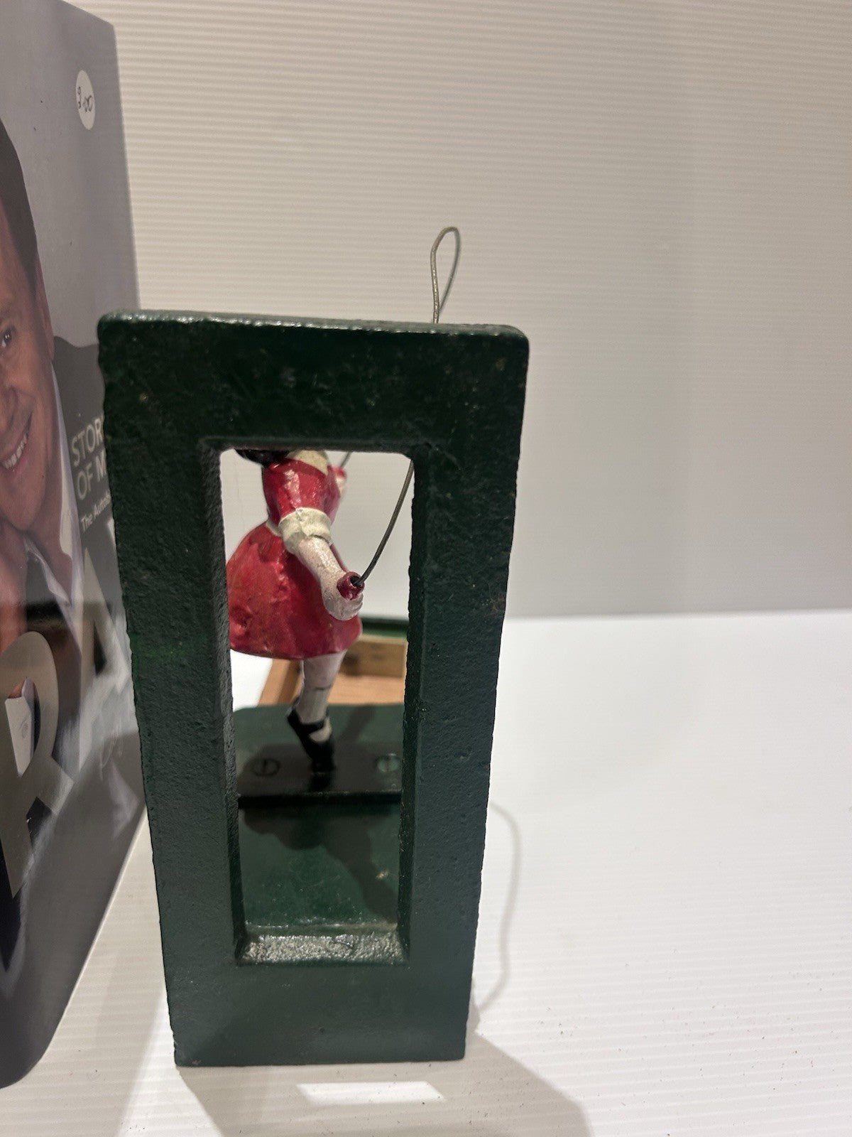 Vintage Styled Cast Iron Vinegar Skipping Girl Bookends with Wooden draws