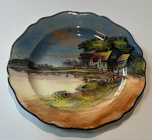 Royal Doulton - Round Plate Country Cottage Series D4390 England c.1930s