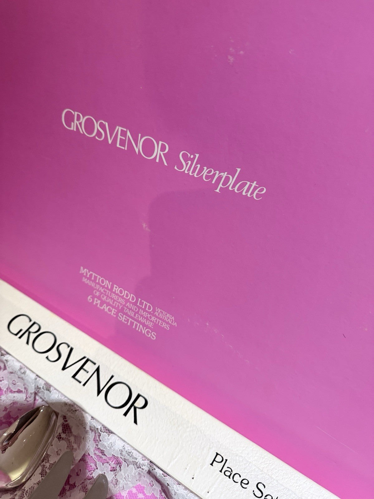 Grosvenor Laureate 44pc Silverplate Cutlery Set Boxed Pearlex AU