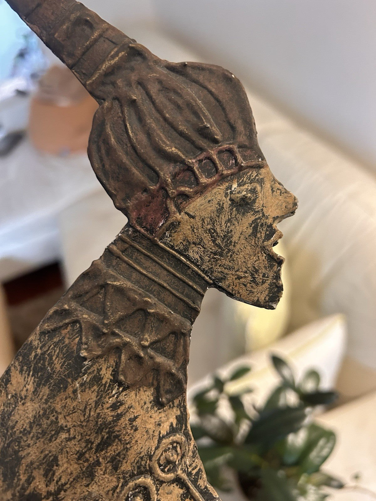 Large 53cm Metal African Tribal Style Candle Holder Sculpture – Decor