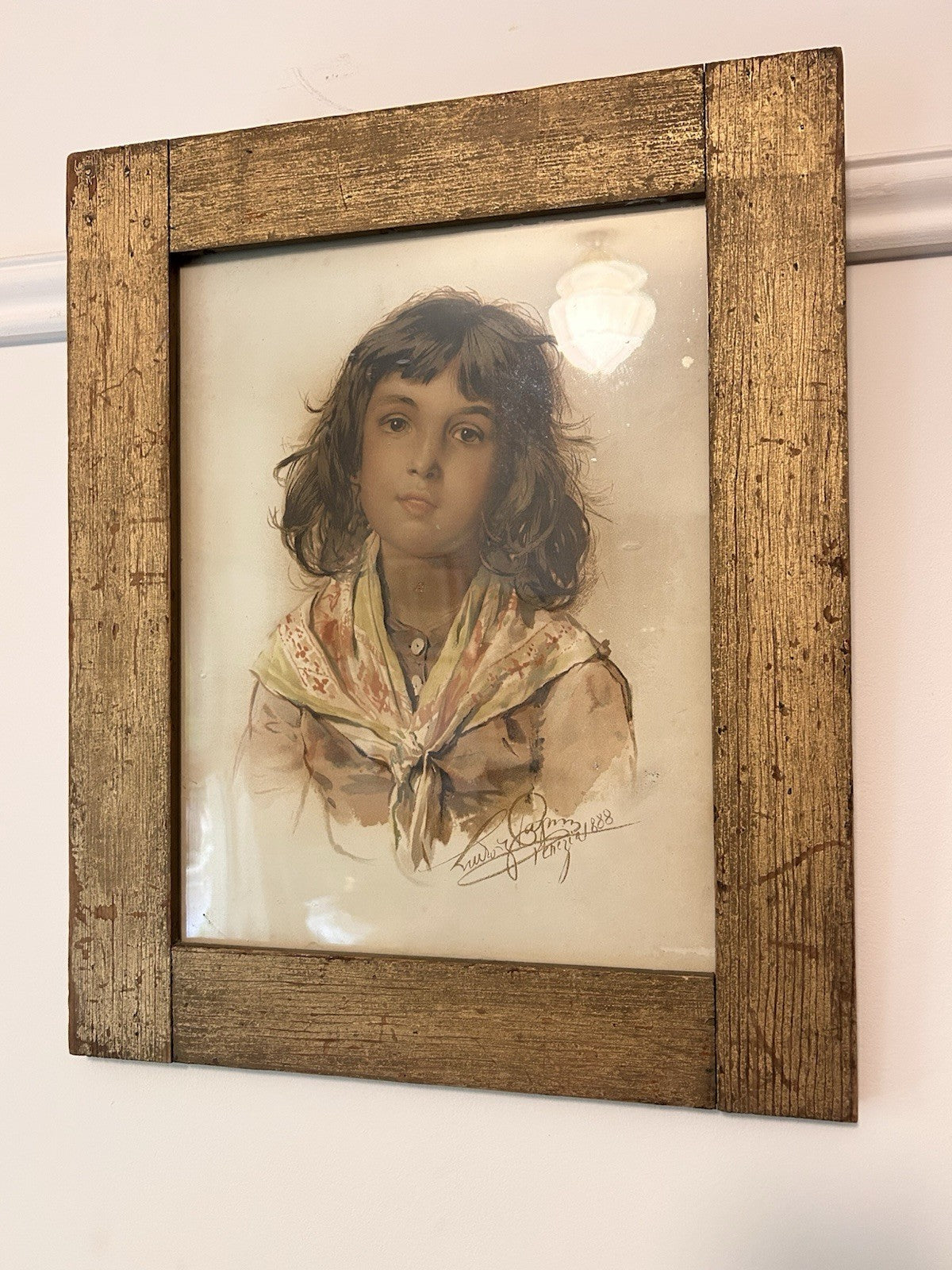 Antique 1889 Ludwig Passini Art Journal Chromolithograph Framed