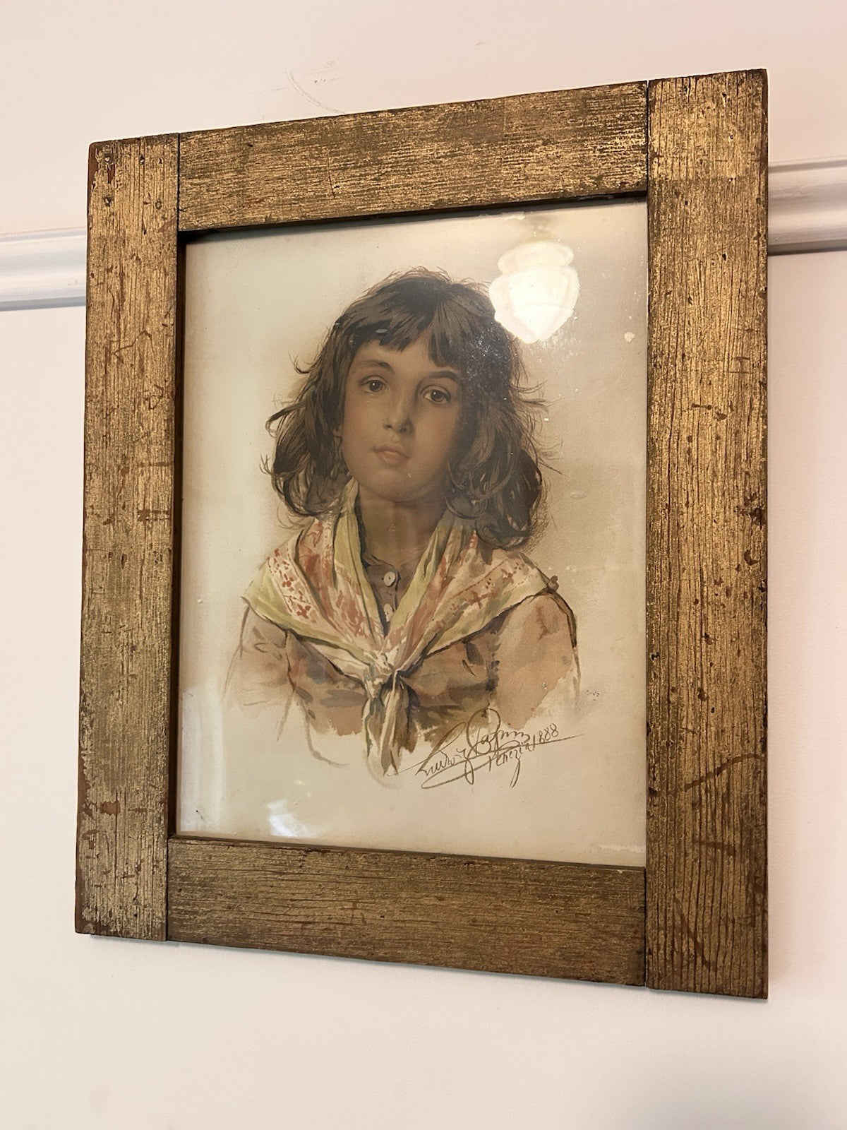 Antique 1889 Ludwig Passini Art Journal Chromolithograph Framed