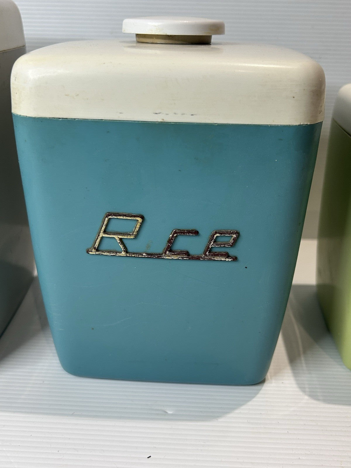 Vintage Nally Kitchen Canisters Set of 4 – Sugar Rice Tea Coffee Retro 1950s