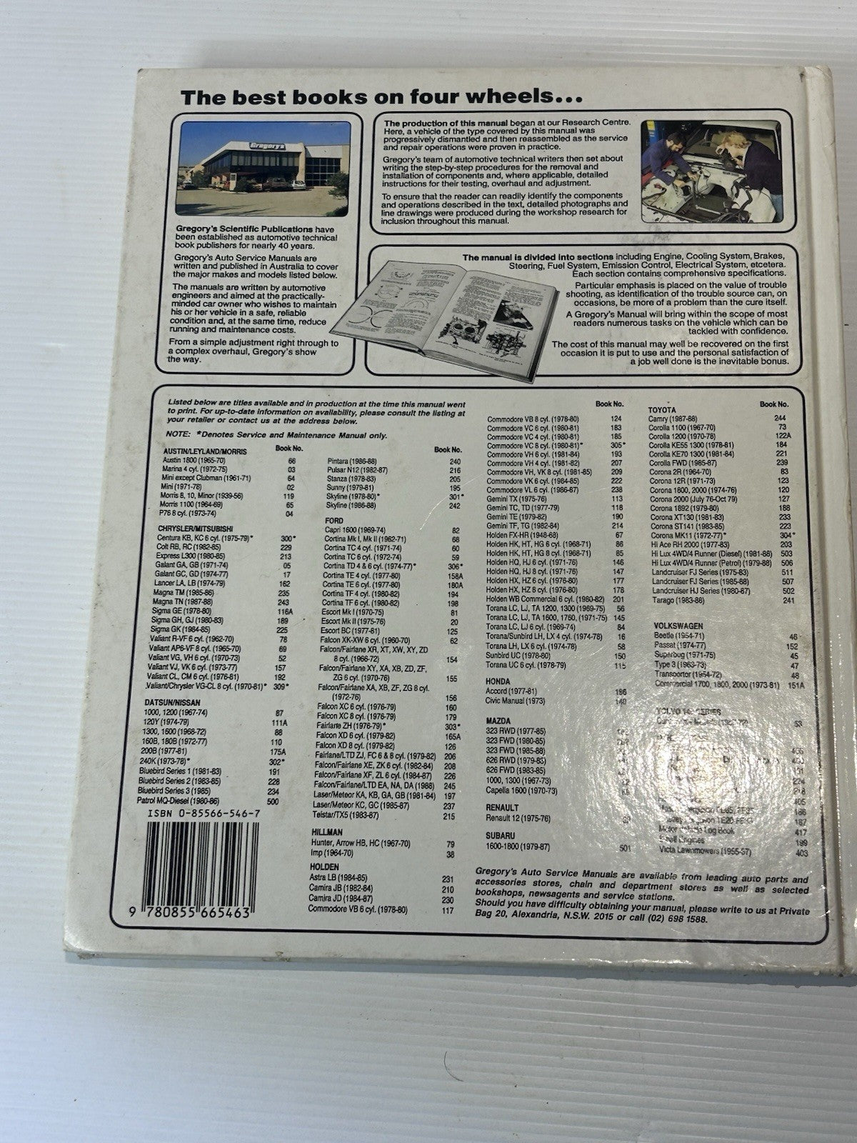 Gregory’s Datsun Stanza 1600 Repair Manual No. 205 Sedan 1978–1983 HC