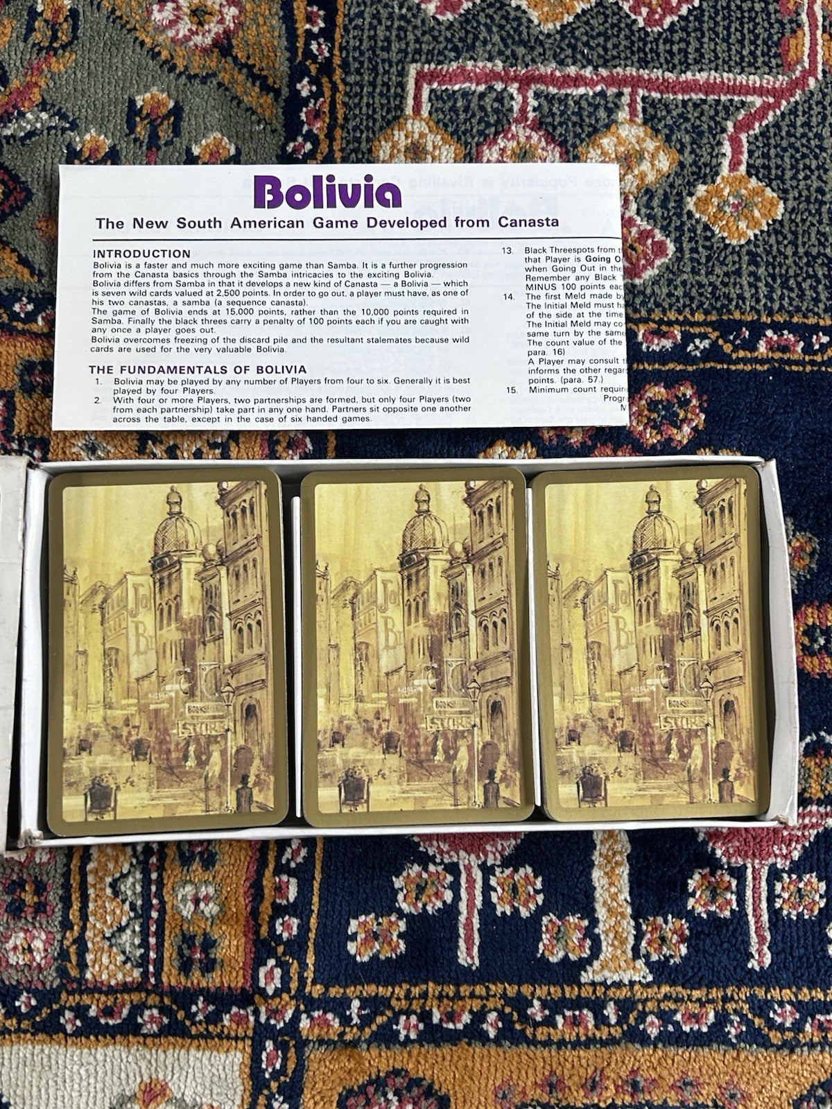 Vintage Bolivia Card Game Valentine Publishing 1960s 1970s Australia Complete