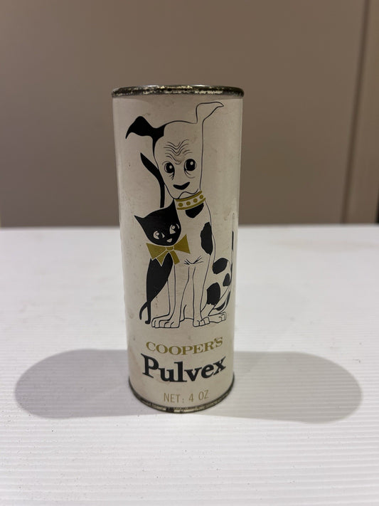 Vintage Cooper’s Pulvex Flea Tick Powder Tin Dog Cat Graphics 4oz Australia