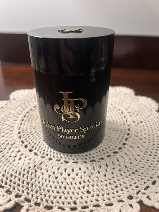 John Player Special 50 Filter Vintage Black & Gold Tin Canister England 12cm