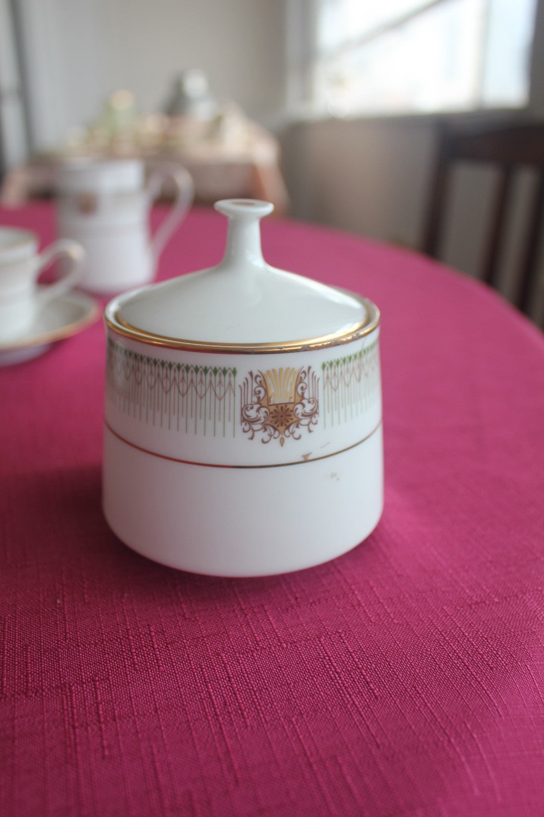 Noritake Chesterfield 7090 Coffee Service – 6 Cups Saucers Pot Sugar Japan