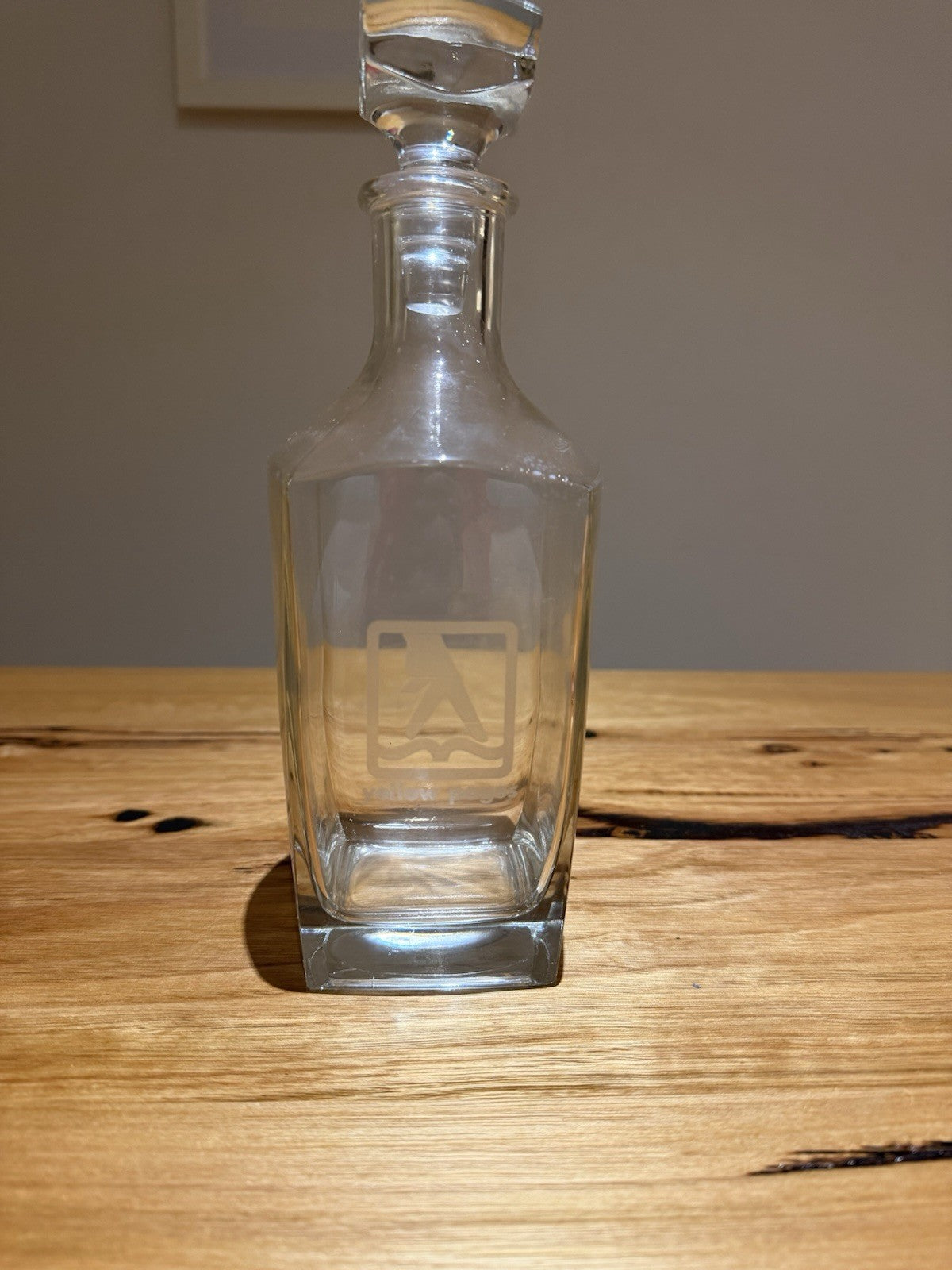 Yellow Pages Glass Decanter Bottle Stopper Advertising Barware Vintage