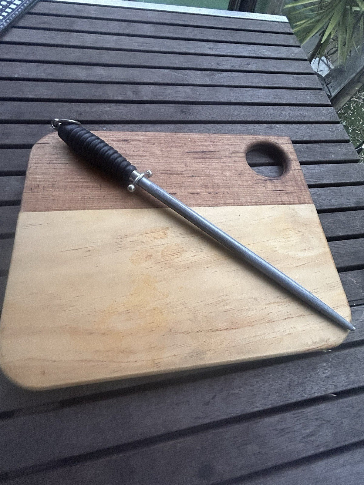 Vintage Solingen Abattoir Butcher’s Steel 16” Chrom-Vanadium Germany C1950s