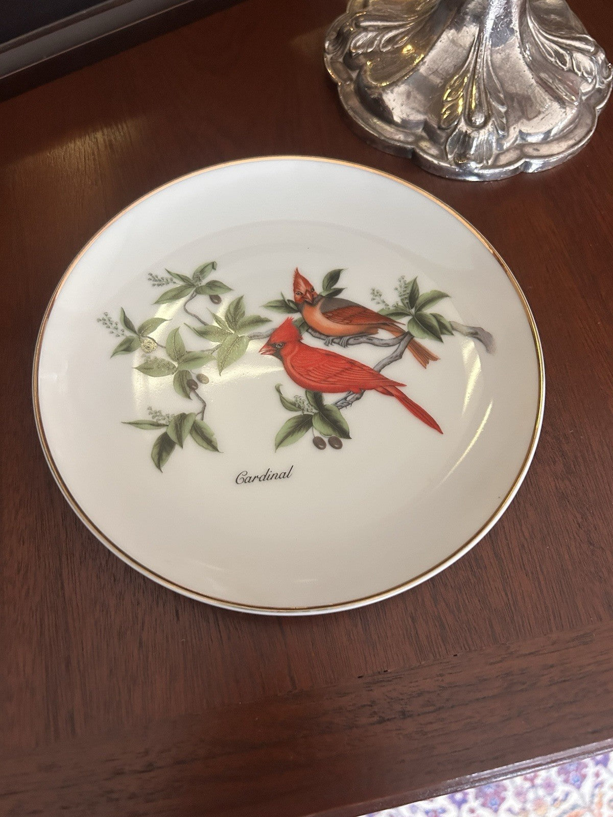 John James Audubon Cardinal Decorative Plate 1986 Porcelain Bird Plate 