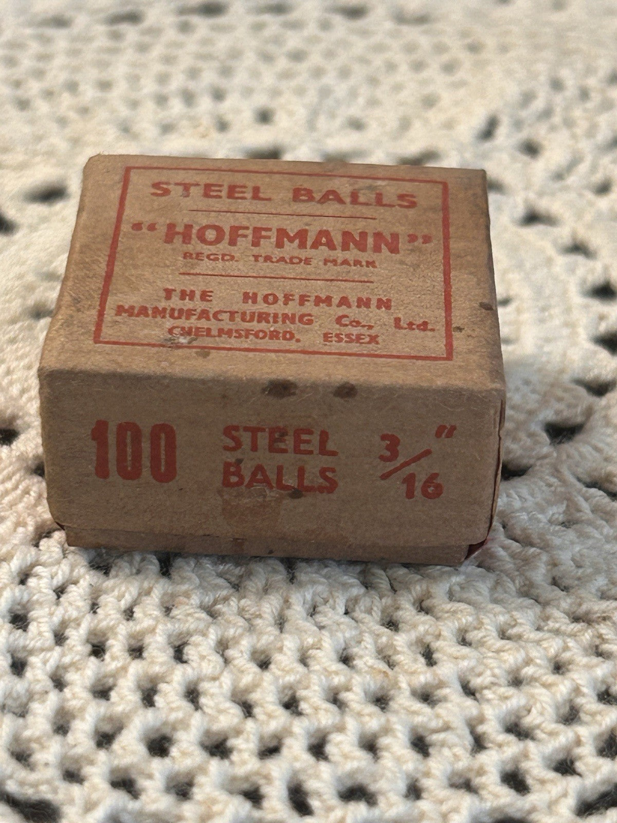 1950s Hoffmann Steel Balls NOS Box – 100 x 3/16” Made in England Essex