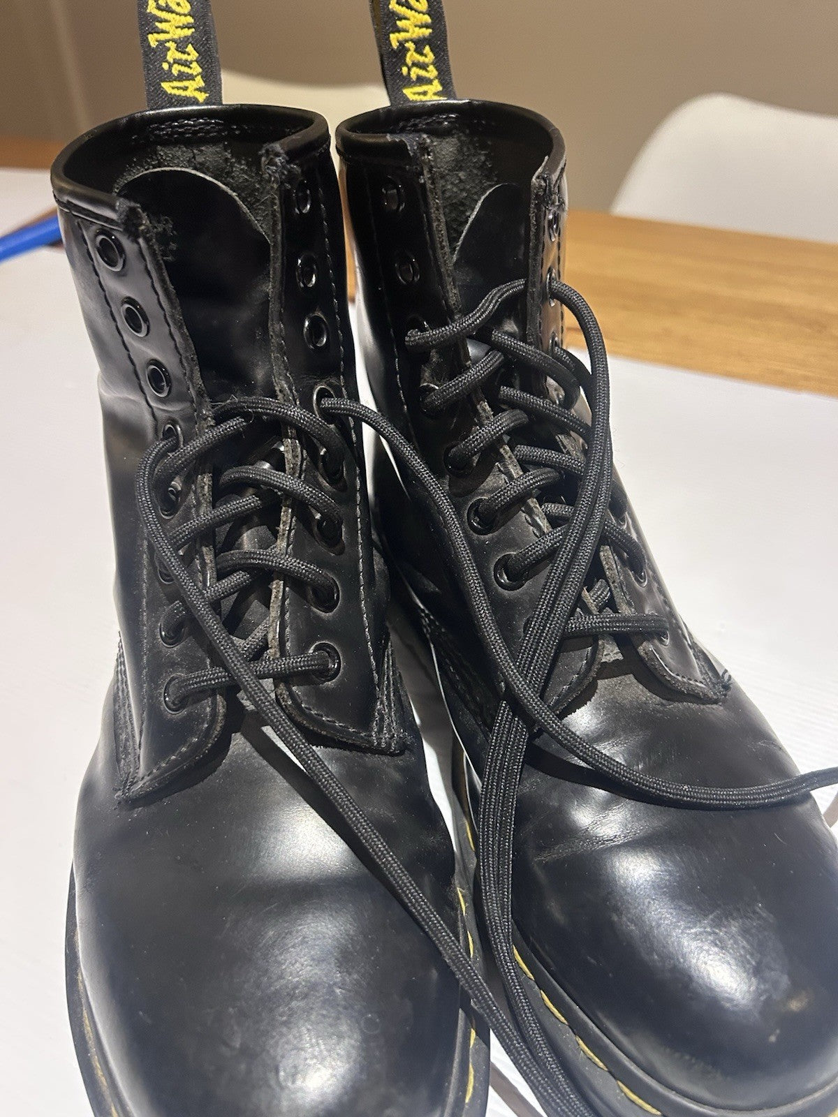 Dr Martens 1460 Black Leather Boots UK 6 EU 39 US 7 Lace-Up Made in China