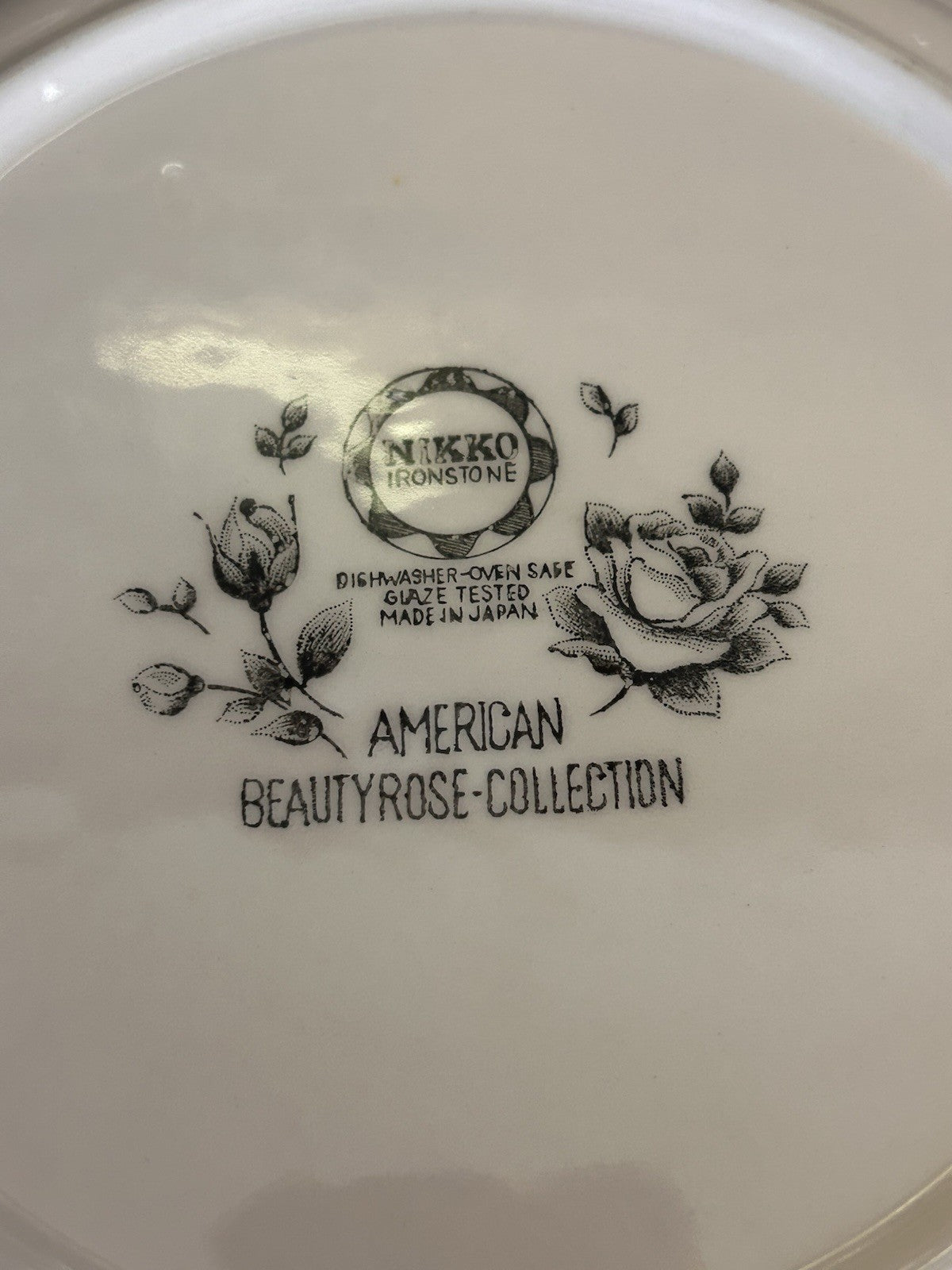 Nikko Ironstone American Beauty Rose Serving Plate Japan 25cm Vintage 