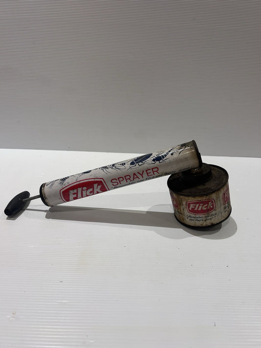 Vintage Flick Sprayer Tin Pump | Made in Hong Kong | Retro Insect Spray Can