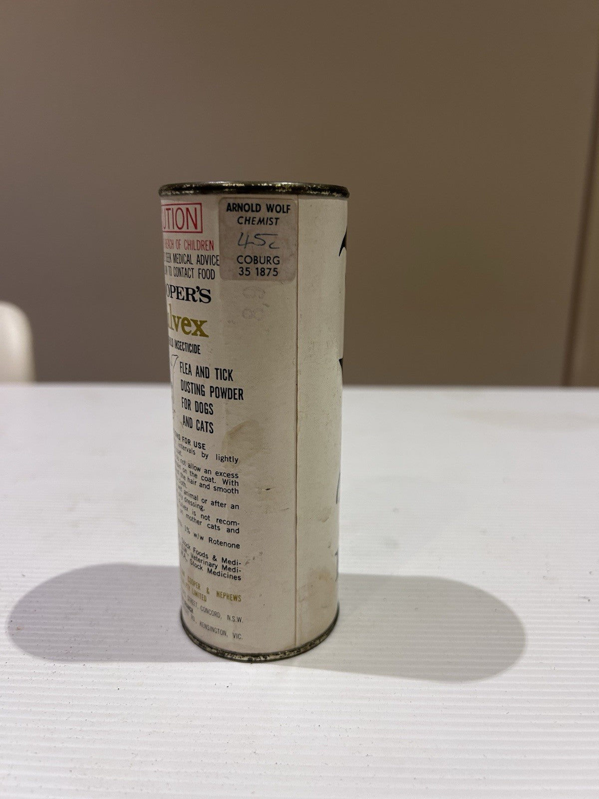Vintage Cooper’s Pulvex Flea Tick Powder Tin Dog Cat Graphics 4oz Australia