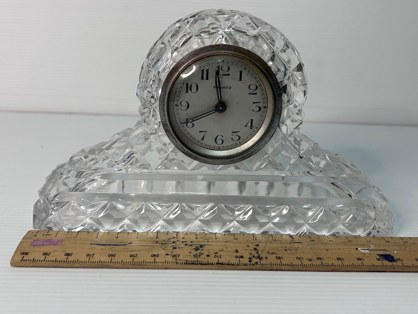 1930s French Art Deco Bayard Crystal Desk Clock – Duverdrey & Bloquel - working