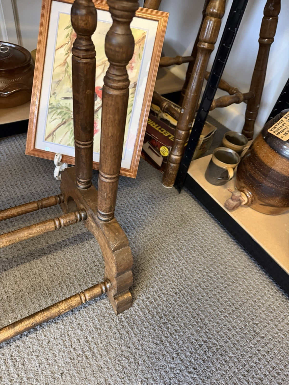 Gentleman’s Valet Stand 2 Drawer Timber Suit Clothes Hanger Antique Style