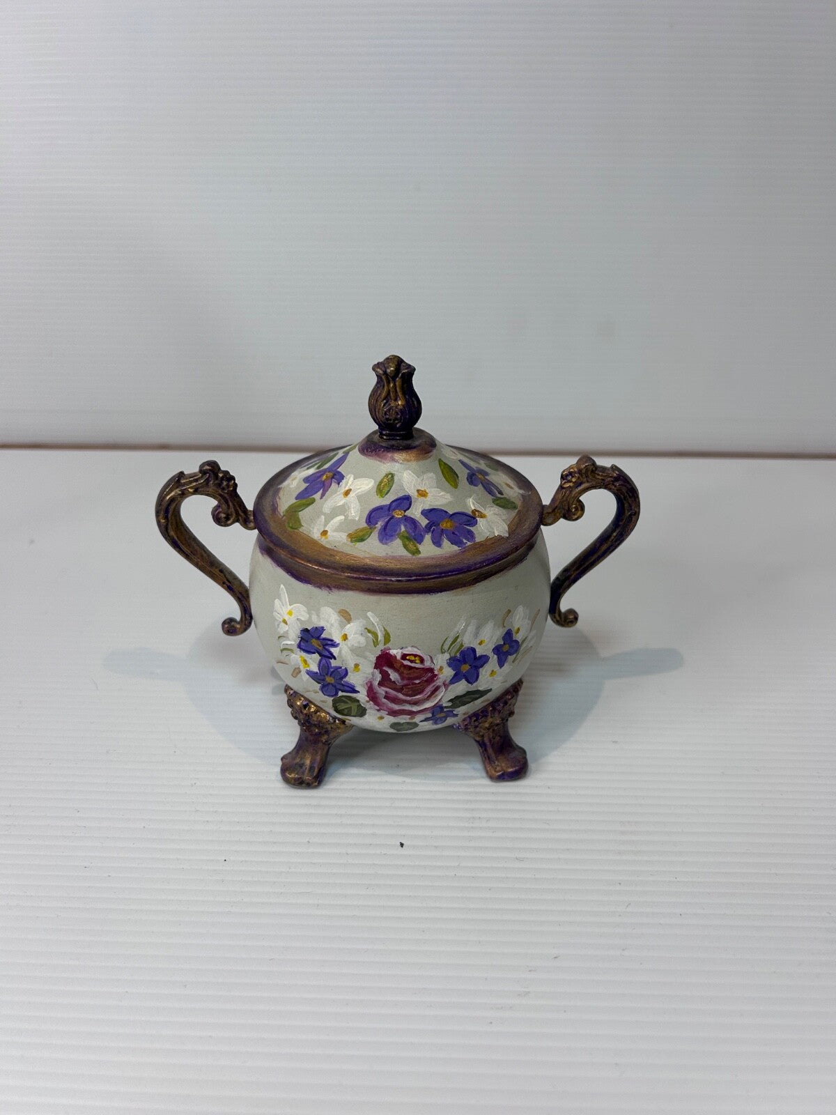 Antique Silver Plated Tea Set Refurbished Hand Painted by Beverley Shearer 2007