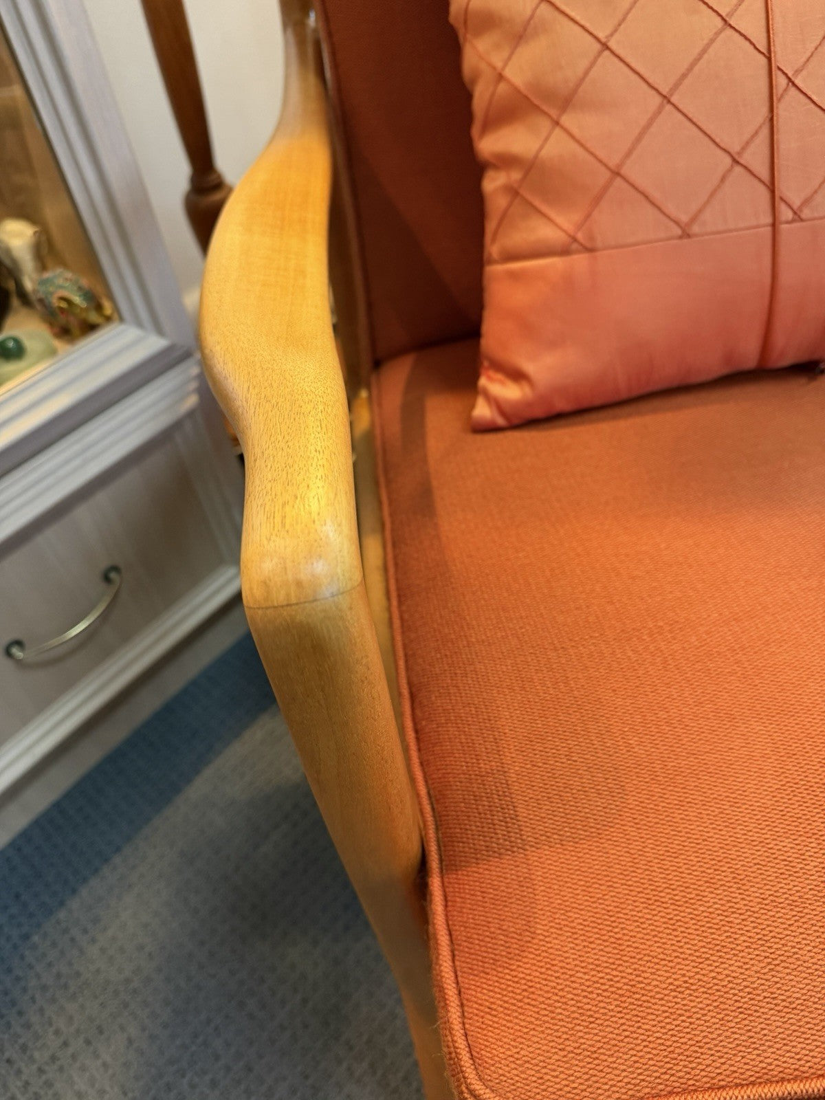 Dario Zoureff Armchair 1960s Australian MCM Restored Timber Original Fabric