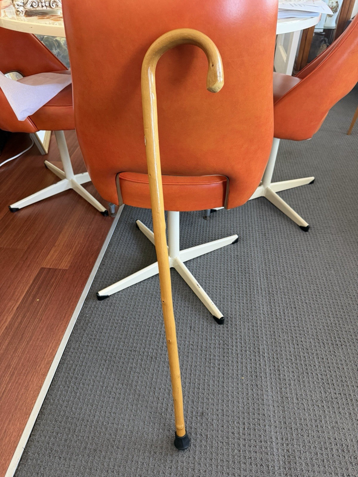 Vintage Cooper Crook Walking Stick Cane Handcrafted England Wooden 1970s 85cm
