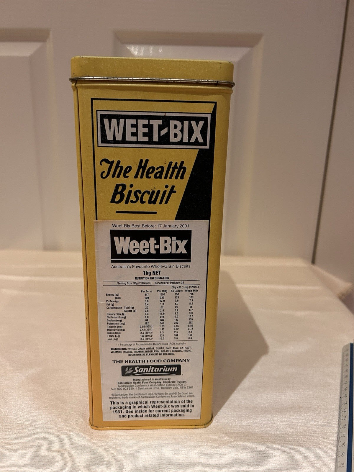 Weet-Bix Commemorative Tin c2001 1931 Design Sanitarium Australia Retro