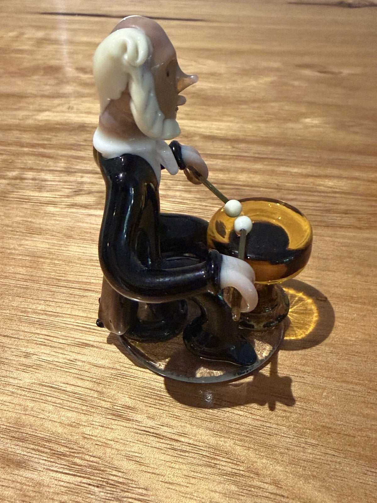 Jaroslav Brychta Attrib Czech ZBS Lampwork Glass Drummer Figurine Vintage