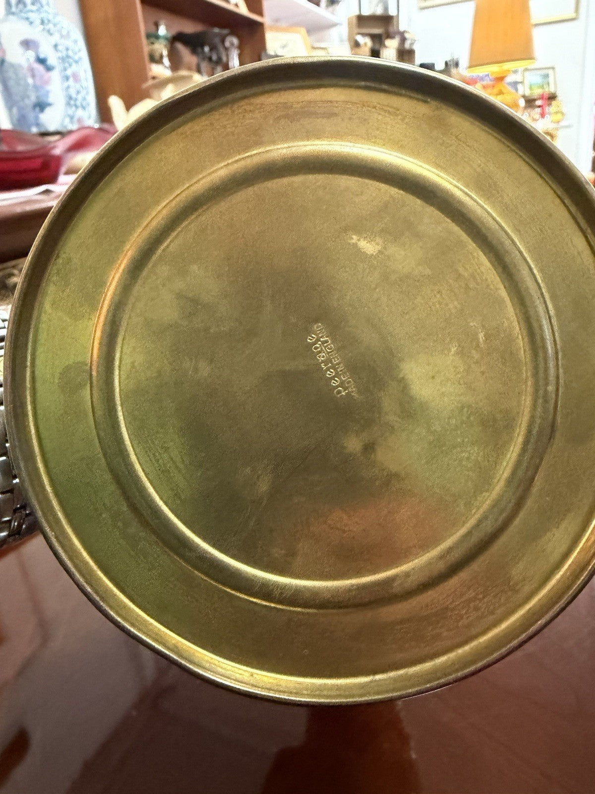 Vintage Peerage Adel England Brass Jug Pitcher Embossed Tavern Scene 26cm