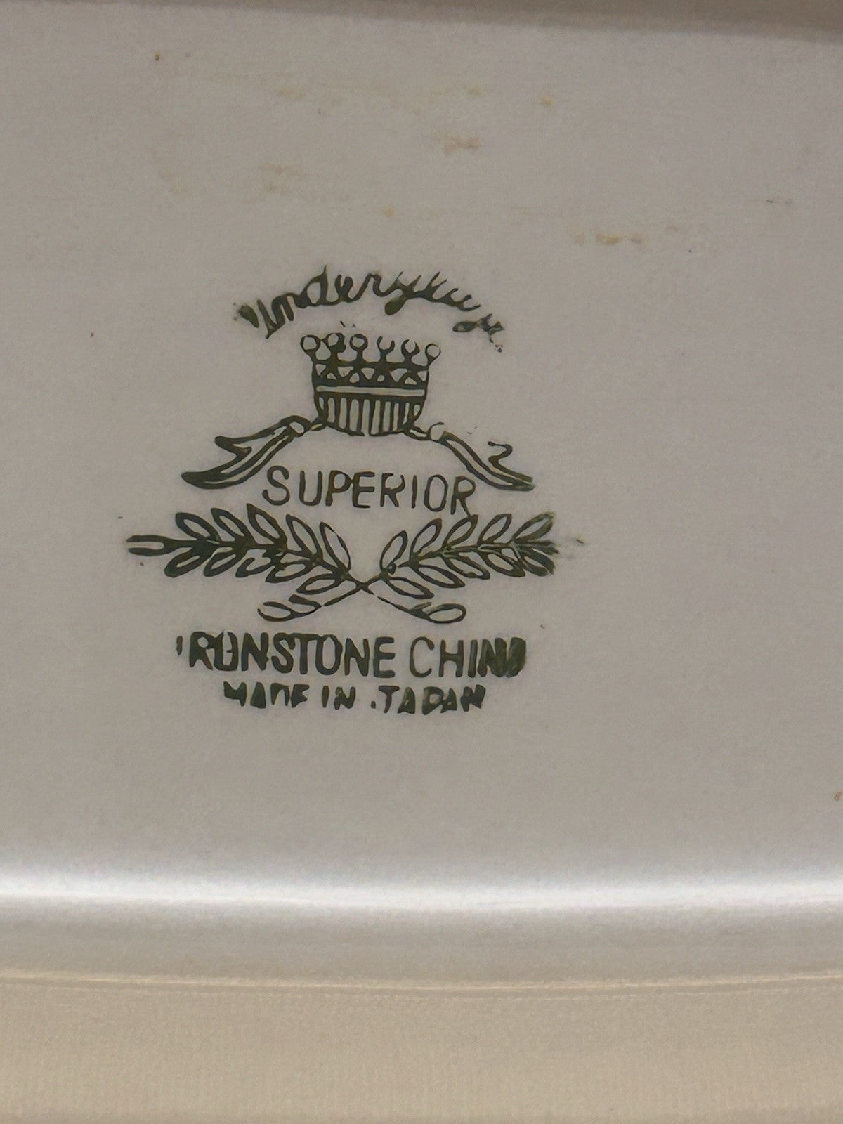 Vintage Superior Ironstone Oblong Serving Dish Blue Floral Japan c1950s