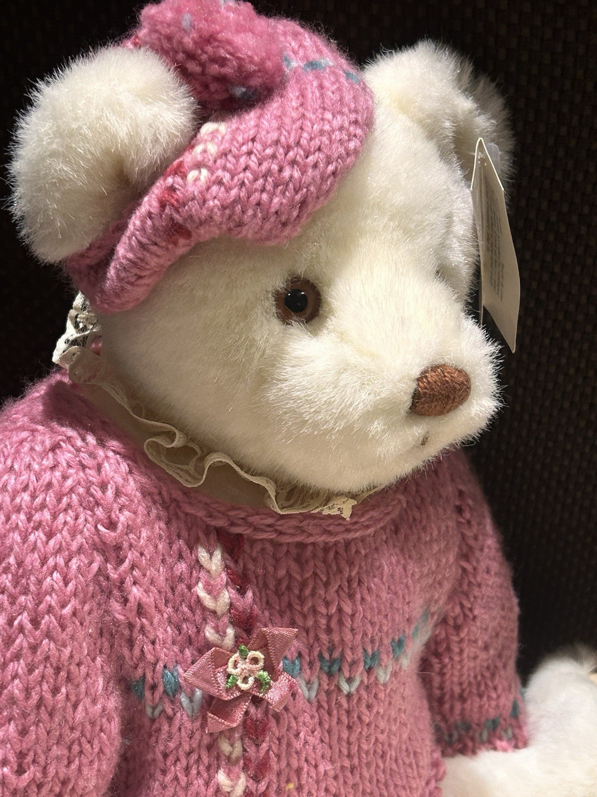 GUND Bialosky Friends Teddy Bear Pink Knitted Jumper Plush Soft Toy W Orig Tag