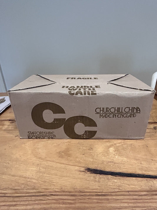 Vintage 1970s Churchill Homespun Stonecast Mugs – Set of 6 in Original Box