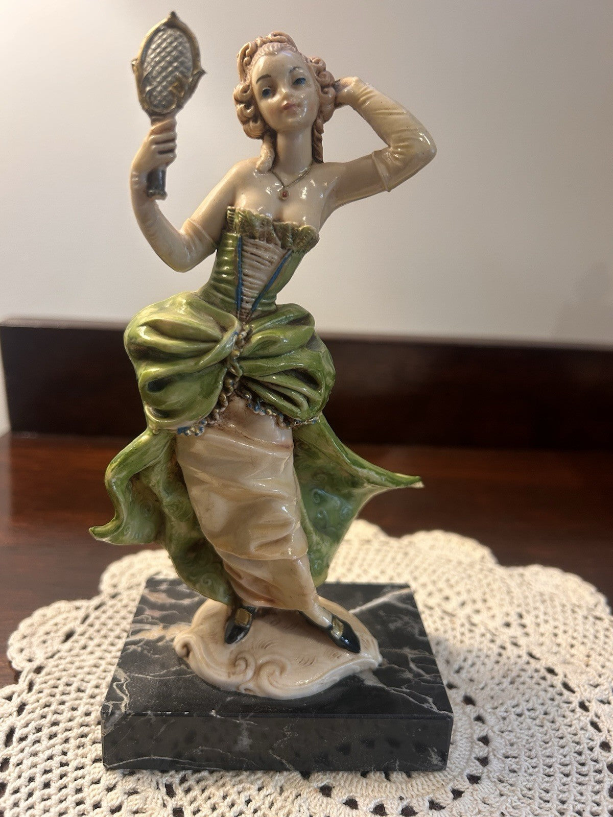 A Pair of Italian Depose Italy Figurines on Carrara Marble