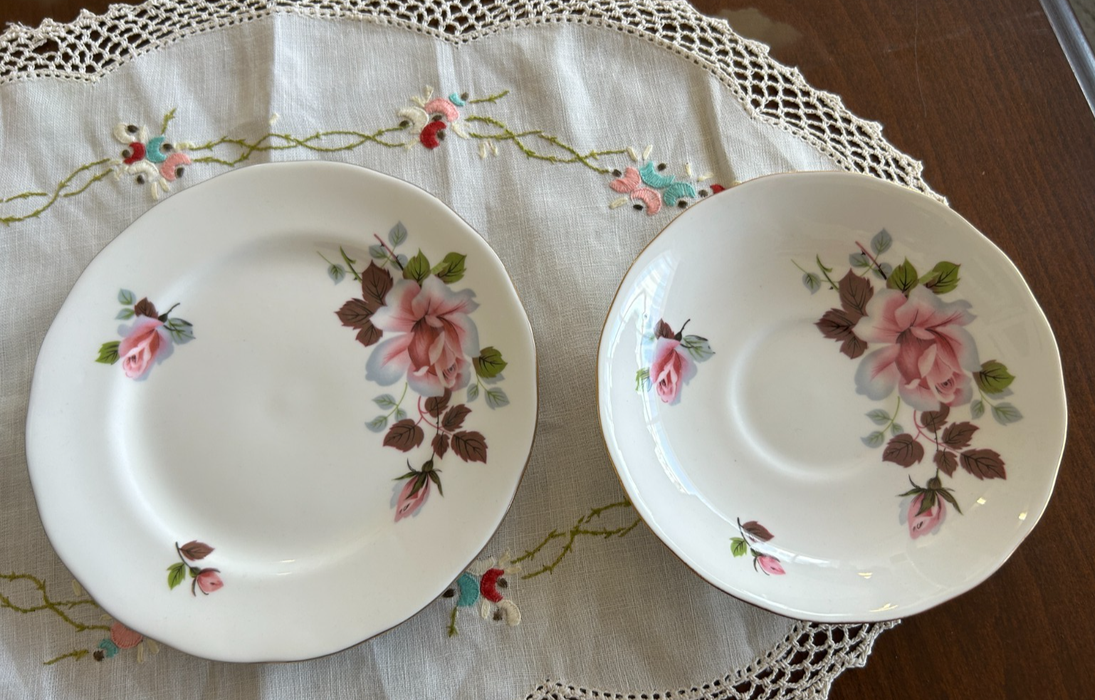 Queen Anne | Pink Rose | Trio Bone China | England Ridgway 8228 | Teacup Trio