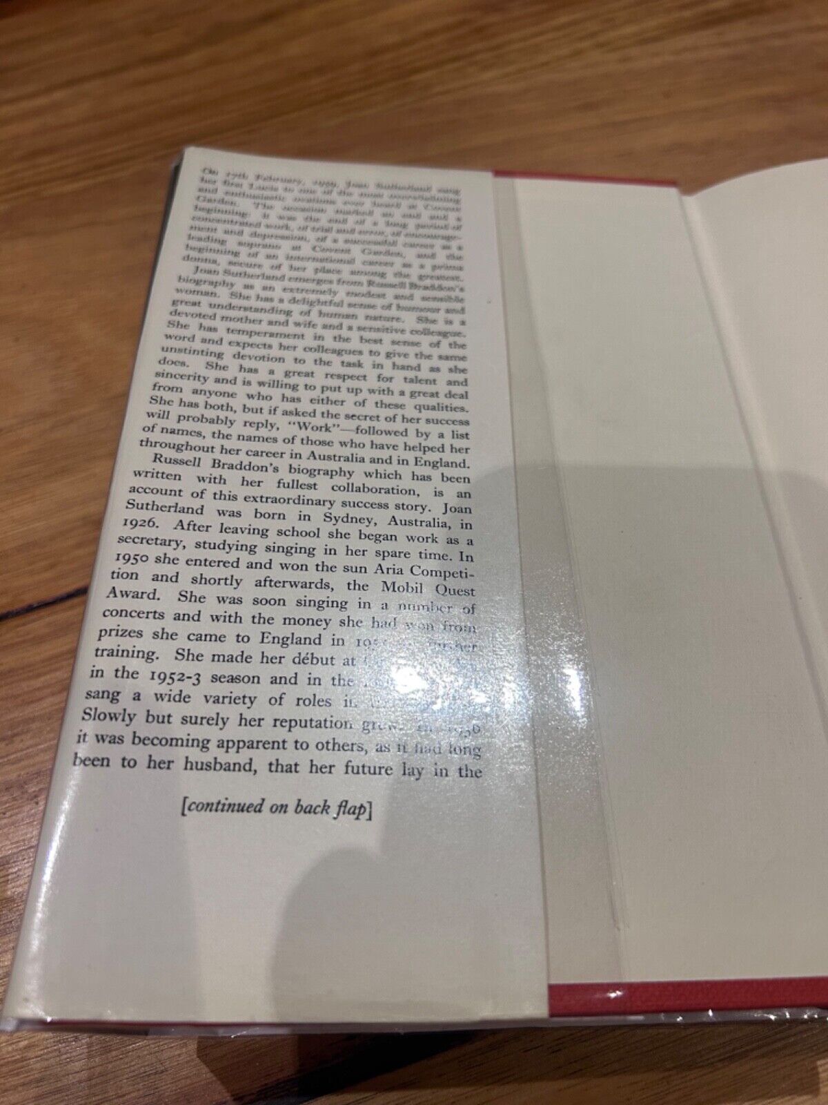 Joan Sutherland by Russell Braddon Hardcover & Dust Jacket First Edition 1962