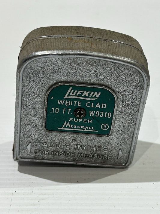 Vintage Lufkin 10ft Tape Measure W9310 White Clad Super Mezurall Canada