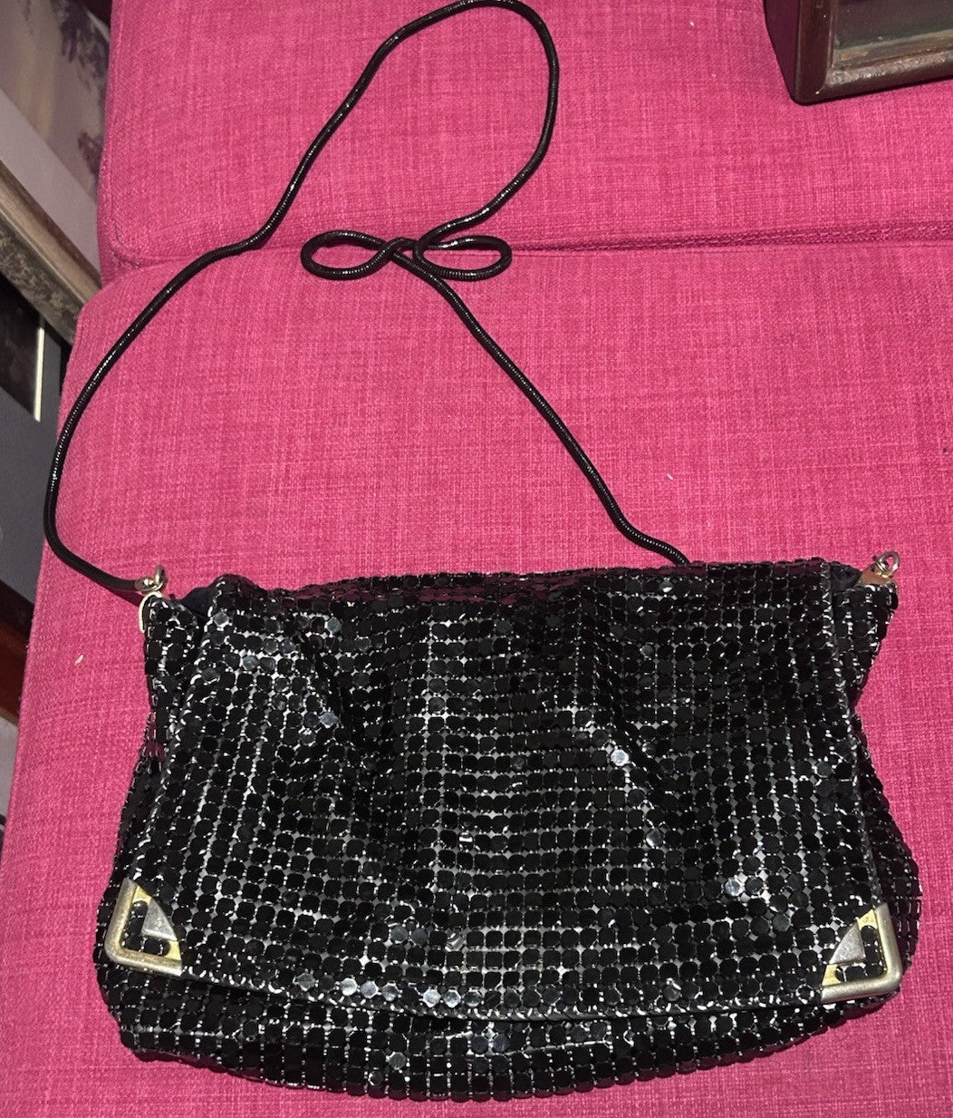 Vintage Glomesh Black Mesh Evening Bag Made in Australia Shoulder Purse