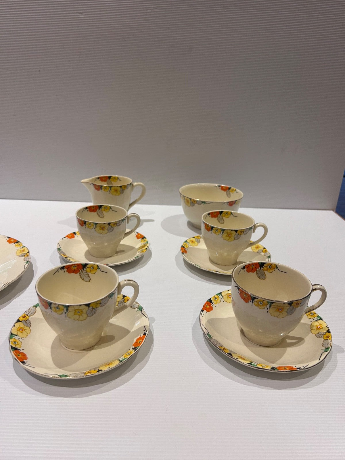 Royal Marigold Raymond Meakin 4 Cups/Saucers , Jug, Sugar & Plate & free extras