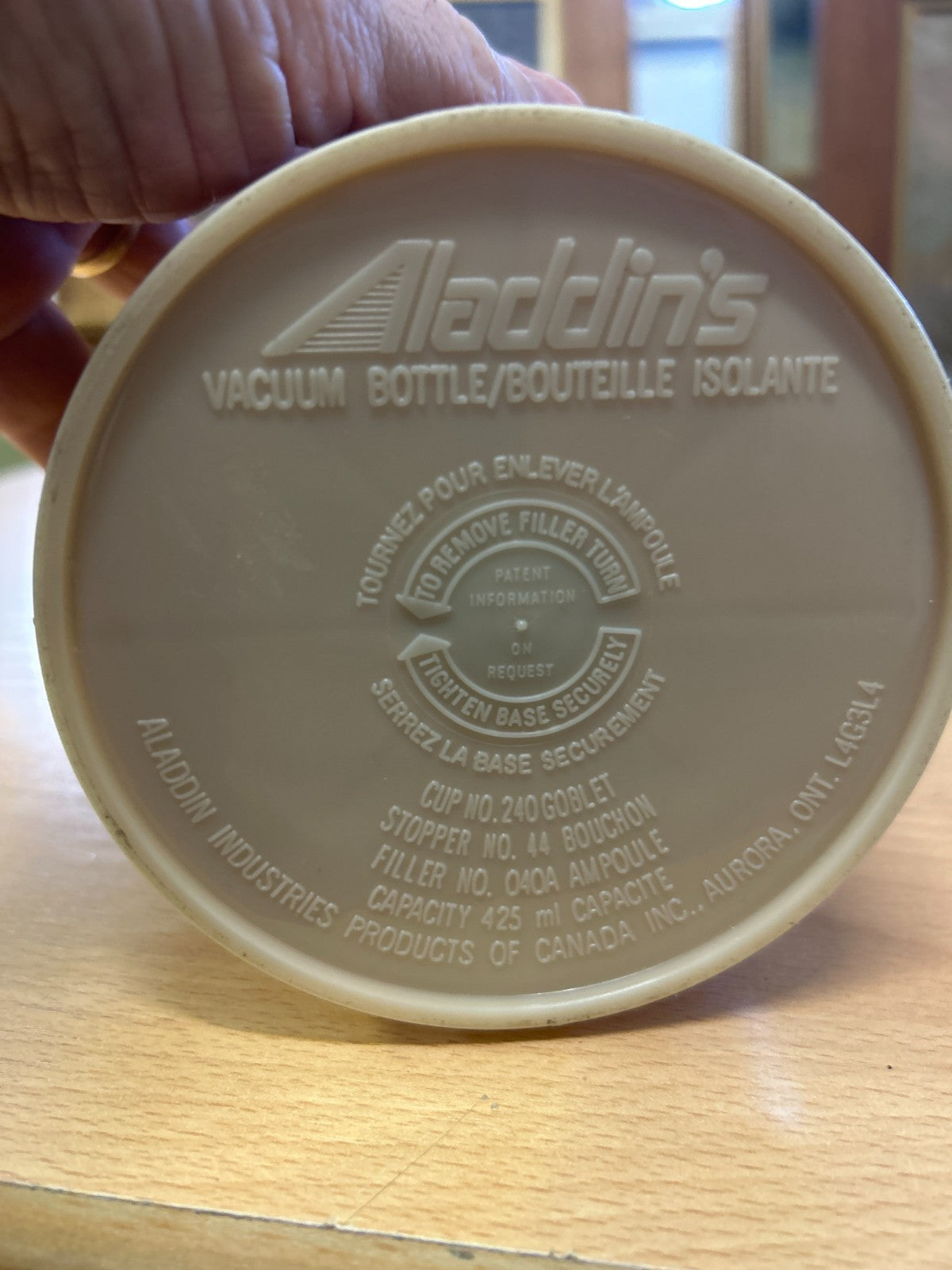 Vintage Aladdin Vacuum Food Jar Thermos 425ml Canada 1970s Mod Plaid