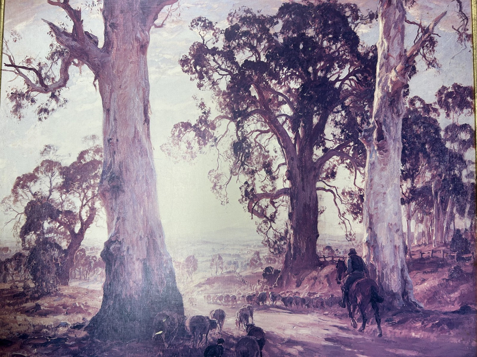 Hans Heysen Droving Into the Light Framed Australiana Art Print