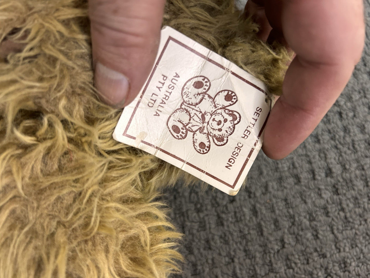 Vintage Settler Design Teddy Bear Plush Soft Toy Australia 1980s–90s