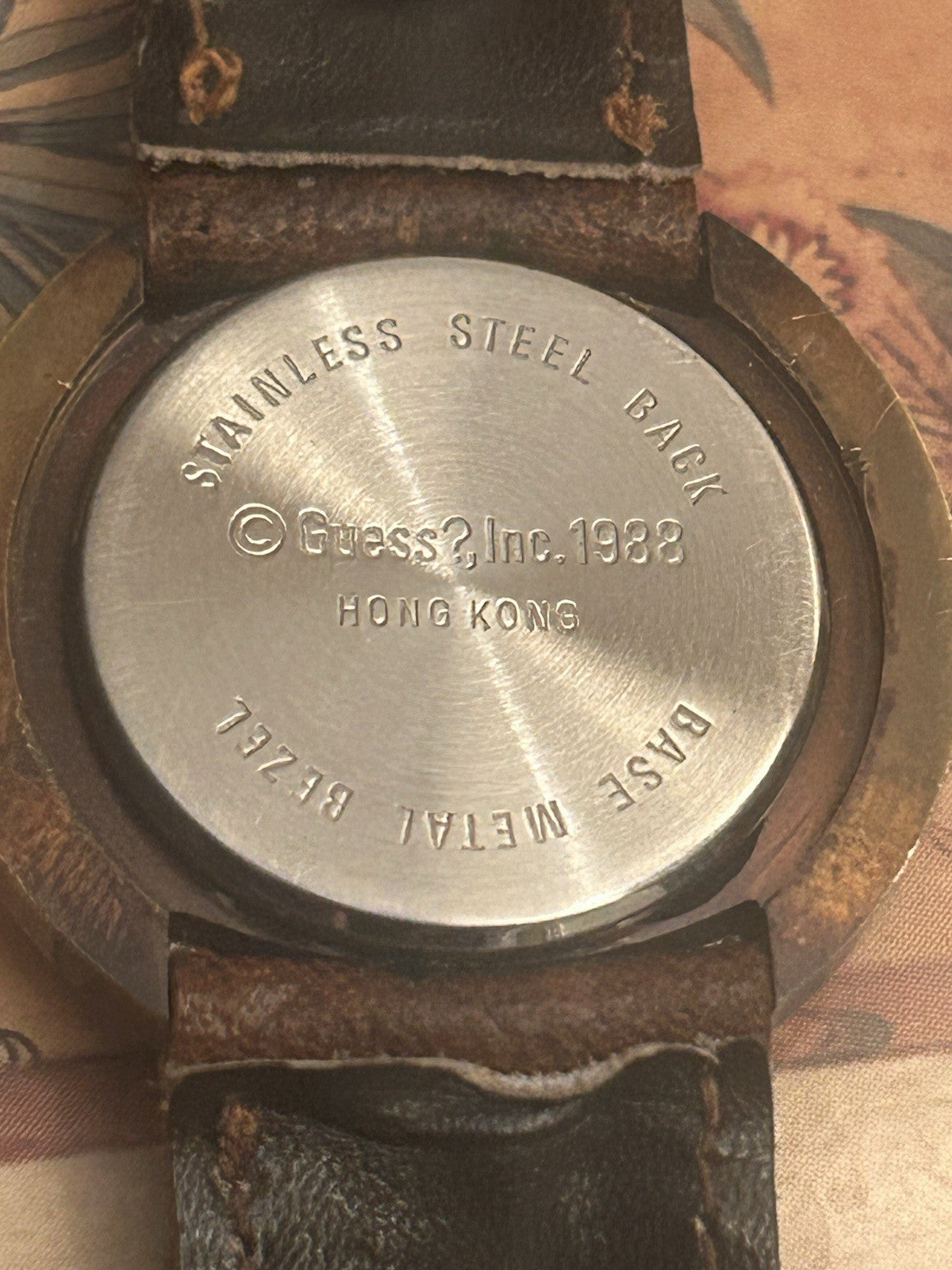 Vintage Guess 1988 Quartz Watch Western Style Leather Band New Battery