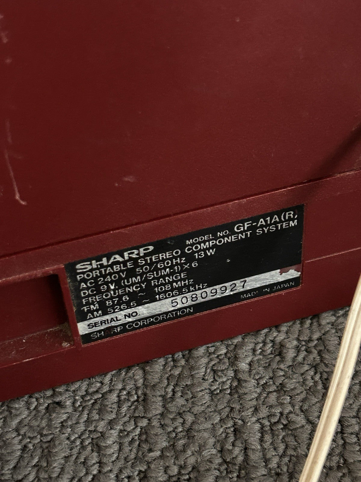 Vintage Sharp GF-A1 Red Boombox Cassette Radio | Tested & Tagged | Read Desc 