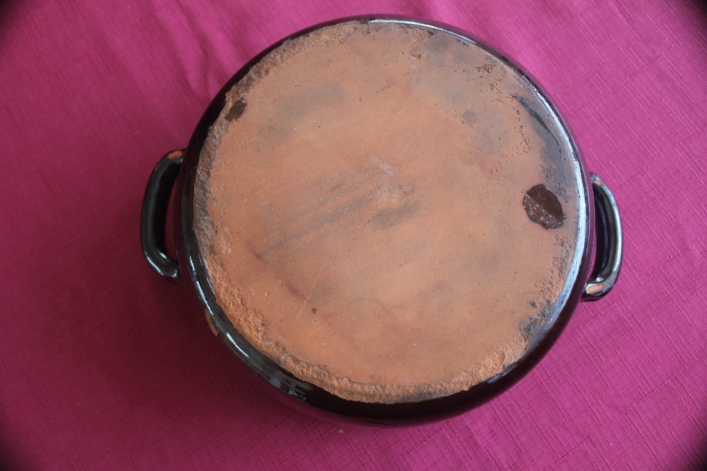Vintage Brown Glazed Stoneware Casserole / Oven Dish with Handles