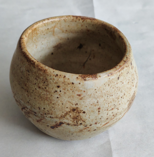 Vintage Studio small Pottery Bowl / Planter – Ash Glaze - Potter Marked