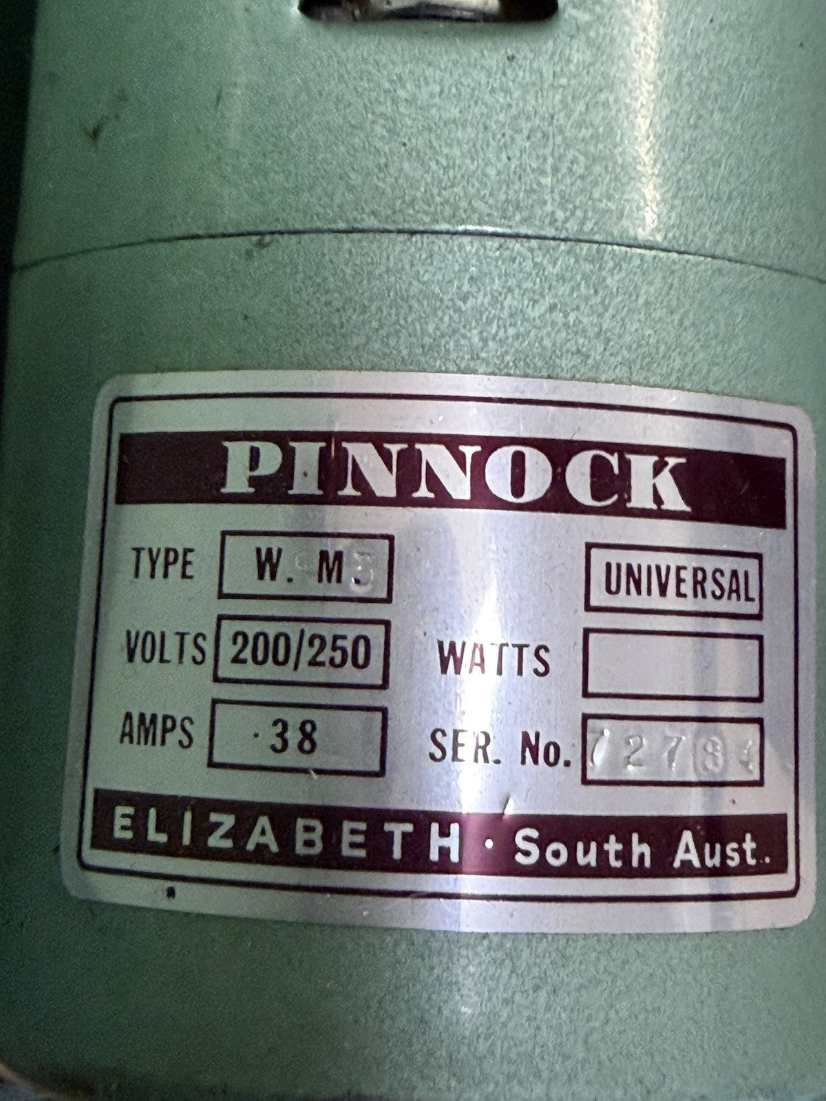 Vintage Pinnock Sewmaster Sewing Machine Mint Green Made Australia Working Case