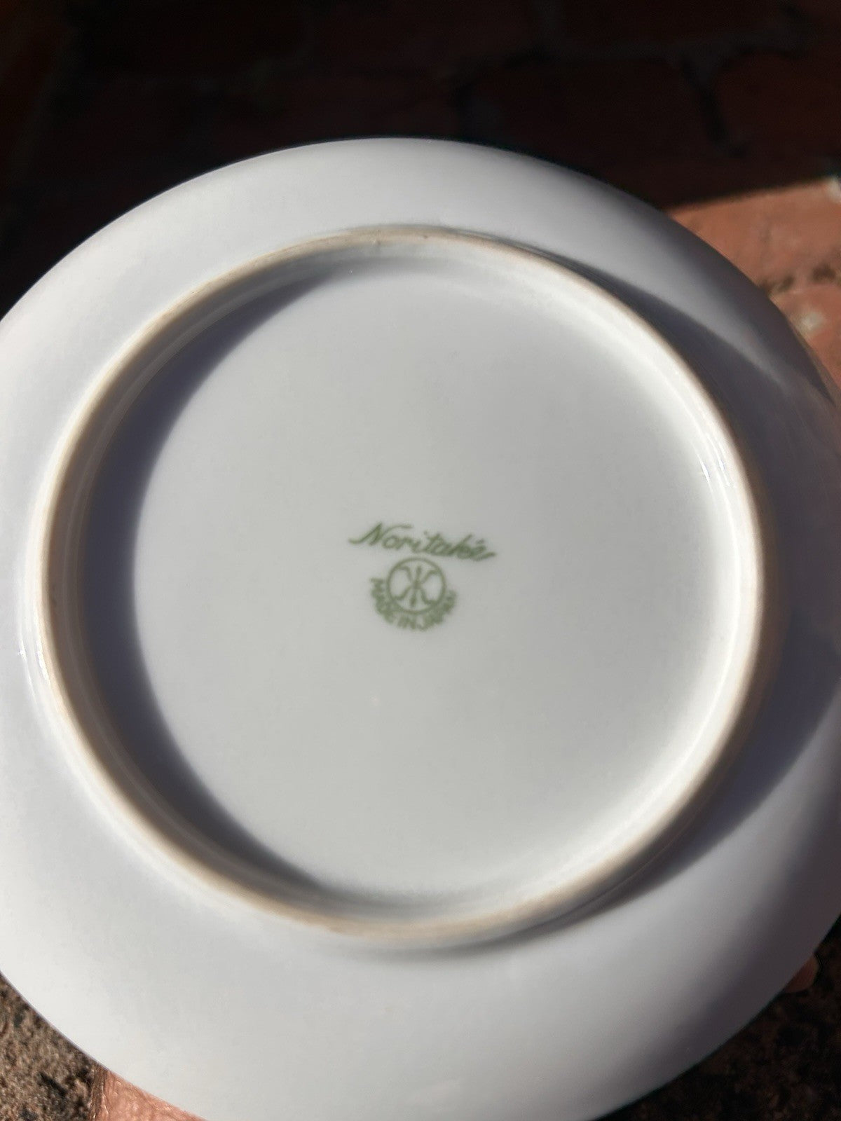 Vintage Noritake Japan Lemon Motif Handled Dish Green Trim Porcelain