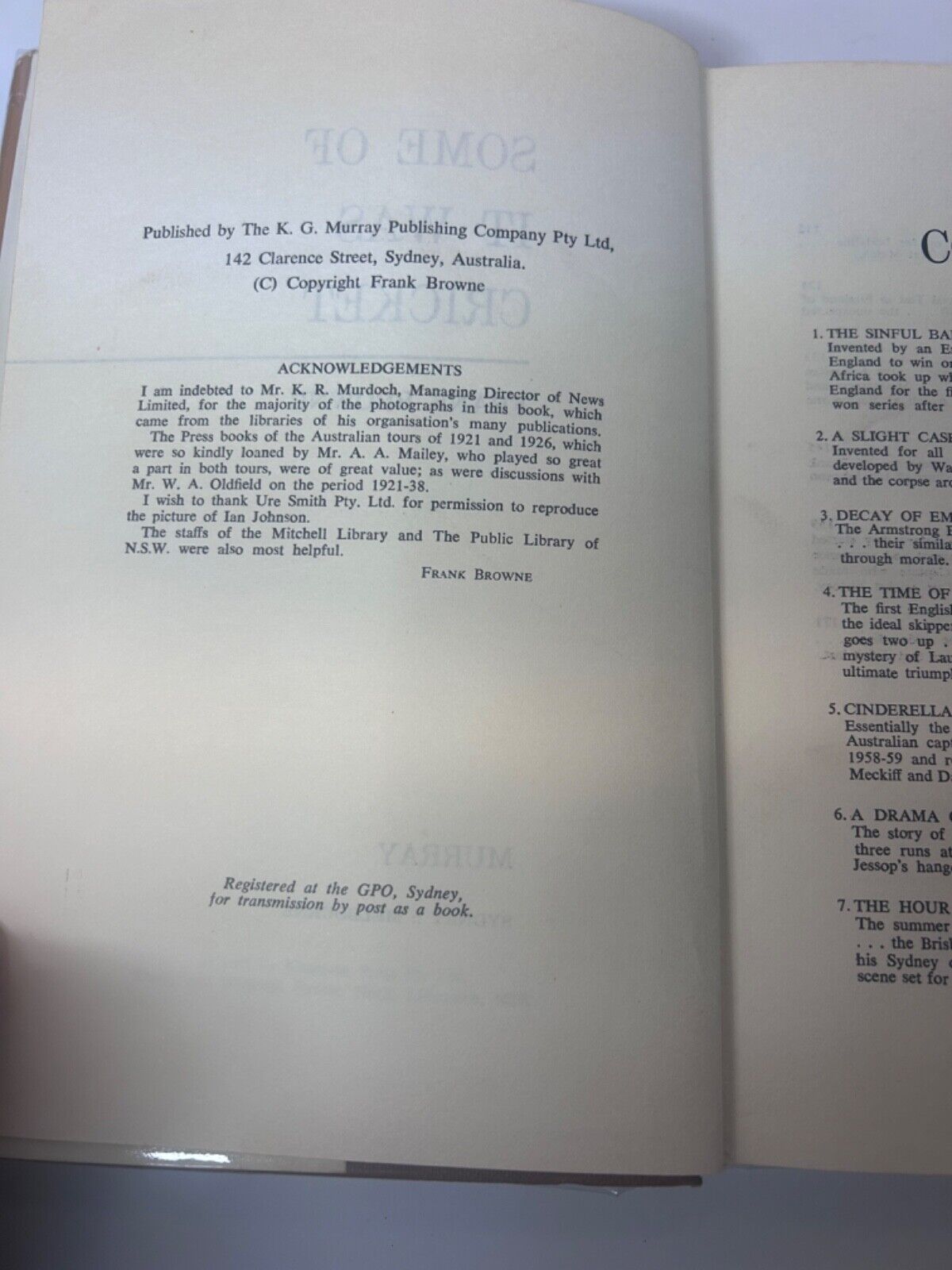 Some of it was Cricket by Frank Browne First Edition Hardcover Dust Jacket