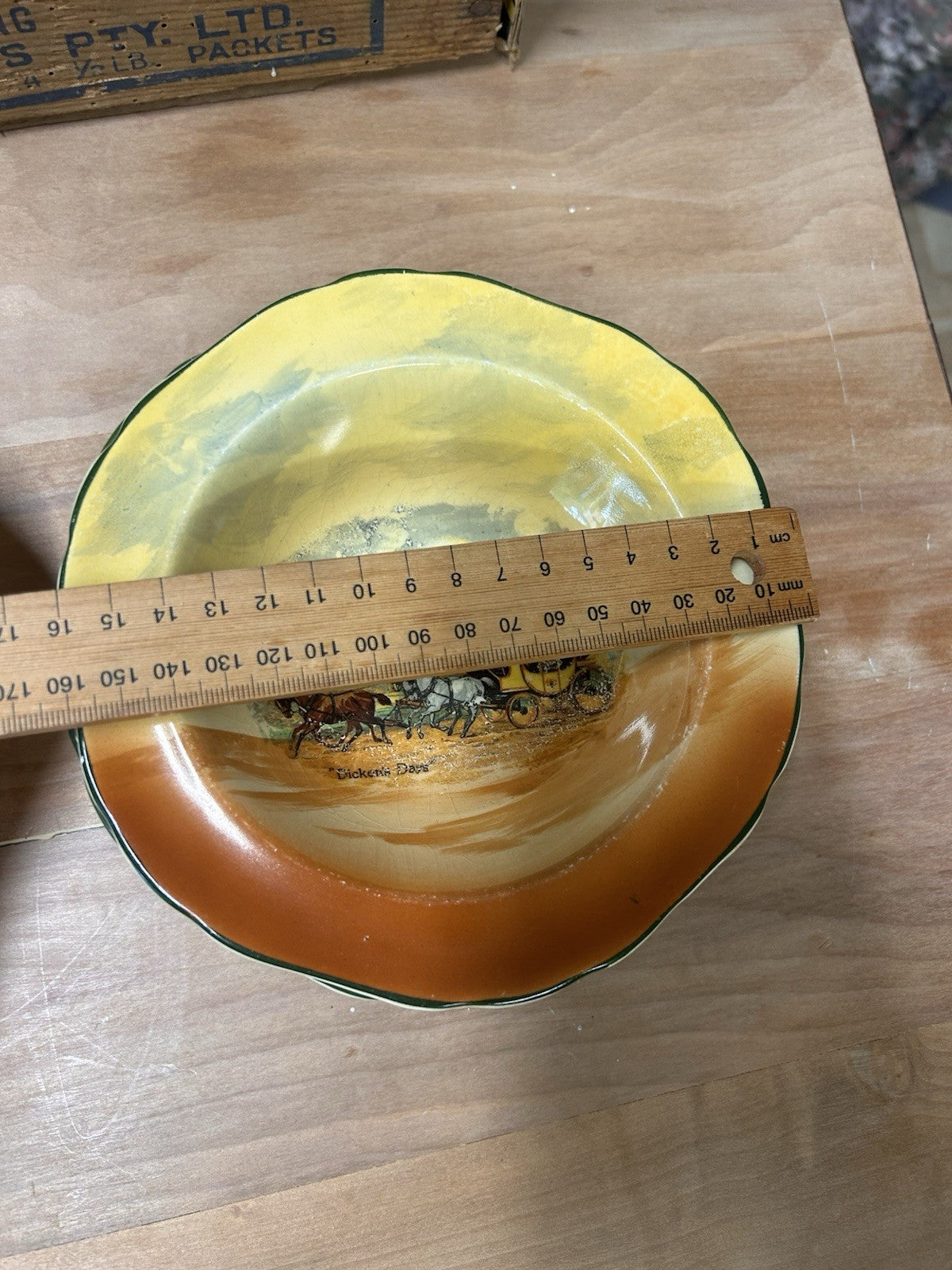 Empire Ware Dickens Days Bowl Set x6 Stagecoach Scene Vintage England
