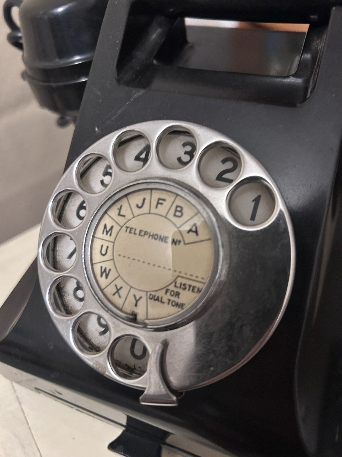Vintage PMG Rotary Dial Telephone 332AT Black Bakelite 1952 TE57 Australia